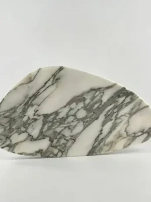 Bvlgari Natural Marble Irregular Oval Tray 260×166×14mm STONE‑MERRY Engraved Logo Stone Decor Tray