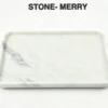 White Marble Rectangular Vanity Tray With Raised Edge | STONE‑MERRY Storage Tray
