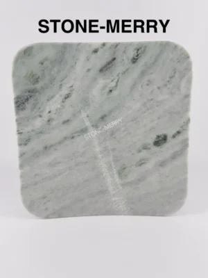 Green Vein Natural Marble Square Tray 177×177×10mm Rounded Corner STONE‑MERRY